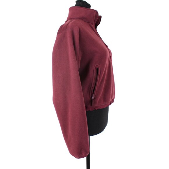 Aritzia TNA TnAction Polartec Burgundy Quarter Zip Fleece Pullover Jacket XS - Picture 2 of 7